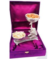 Velvet 2 Bowl Elephant Gift Set for Festive Serving and Decor, Premium Decorative Hamper Item for Home Display and Elegant Special Occasion Gifting
